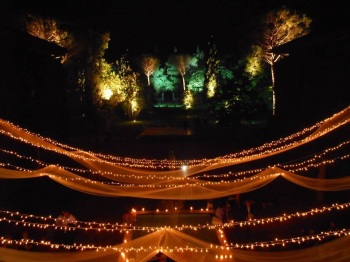 wedding arrangements with lights
